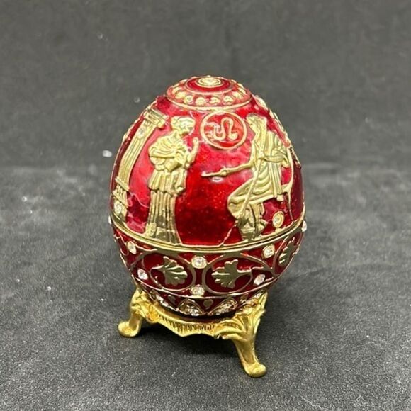 Rucinni‎ Enamel Decorative Egg with Stand - Picture 1 of 11